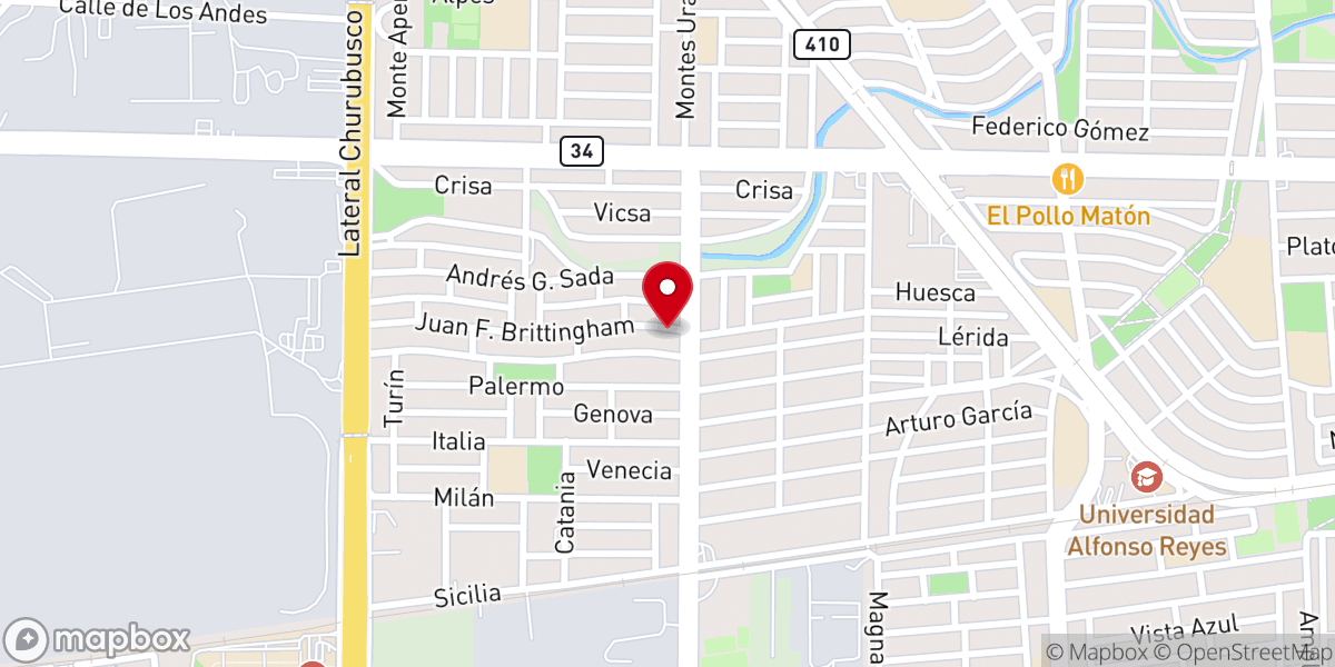 Map showing location of Iglesia Bautista Rey De Reyes