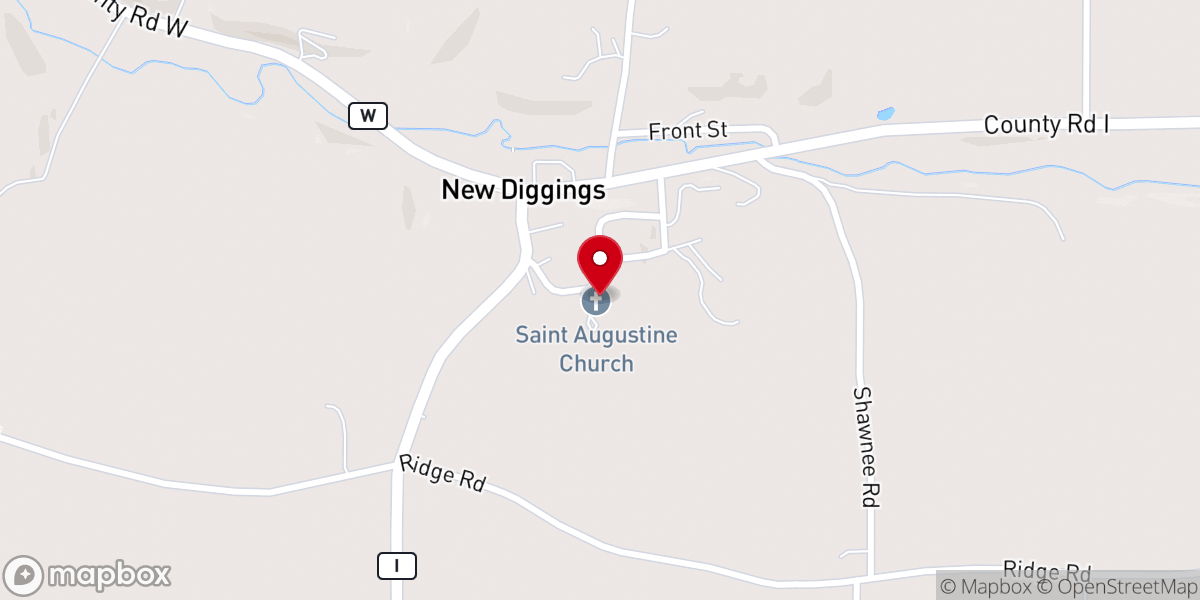 Map showing location of St. Augustine Church