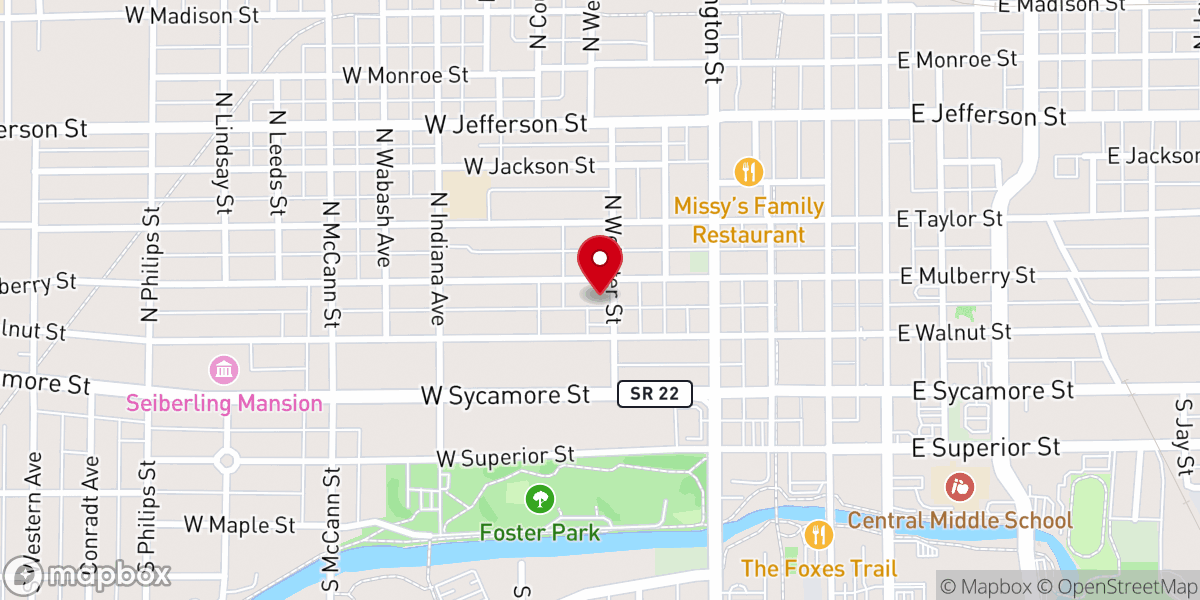 Map showing location of First Congregational Church