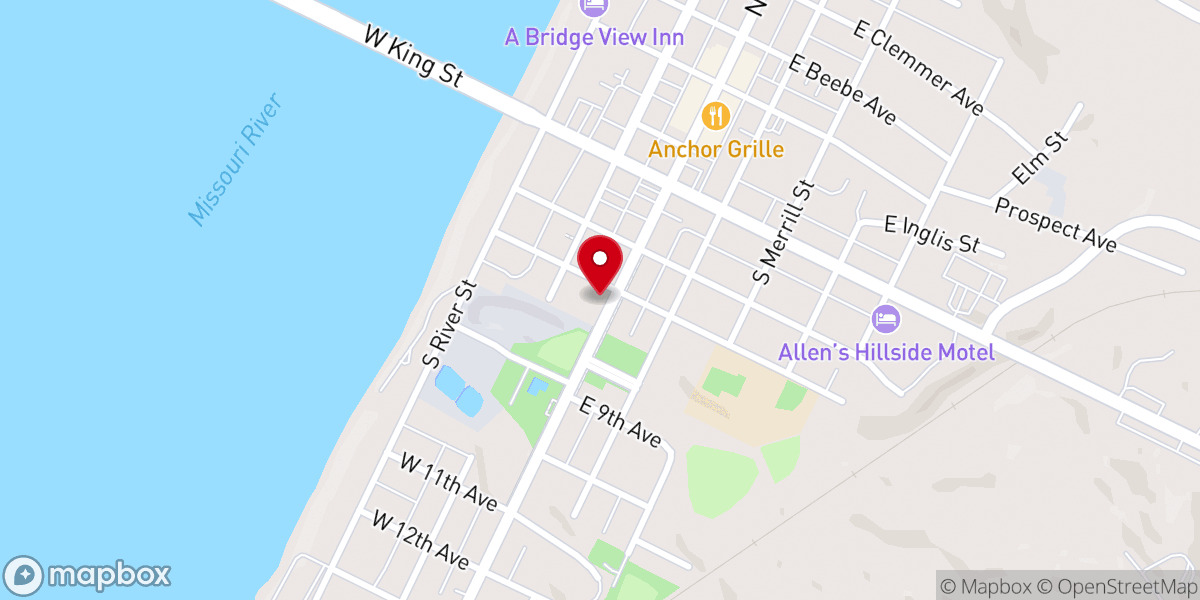 Map showing location of Saint James Catholic Church, Chamberlain