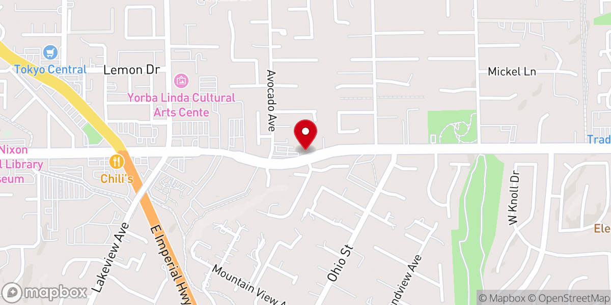 Map showing location of Calvary Chapel of Yorba Linda