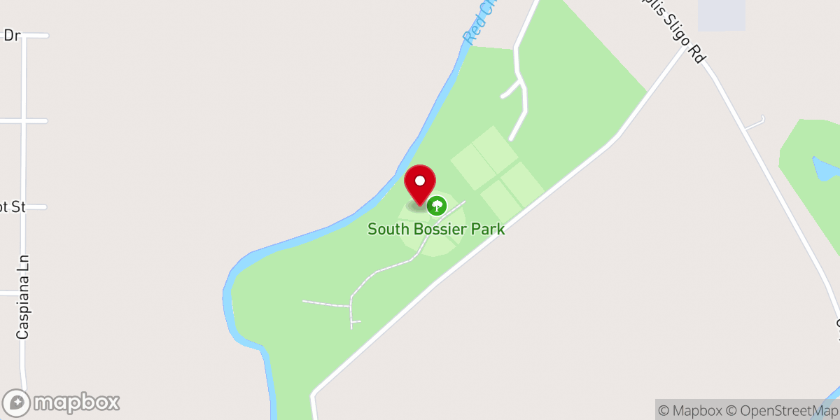 Map showing location of South Bossier Park