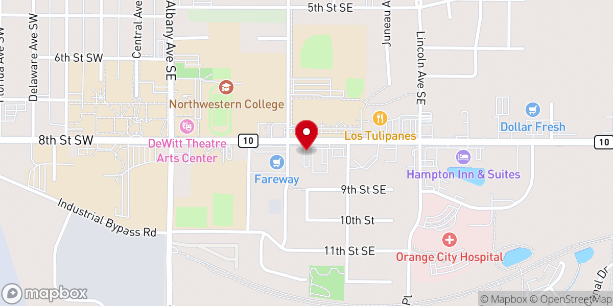 Map showing location of Synod of the Heartland Office of Youth Ministries