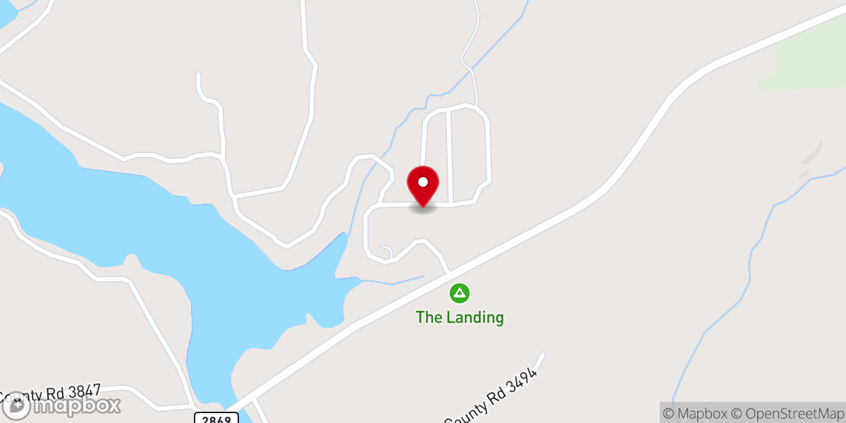 Map showing location of Whispering Pines Church