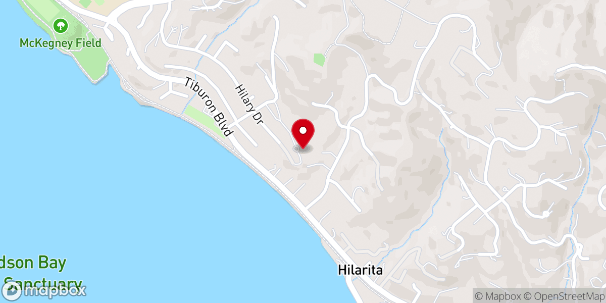 Map showing location of St. Hilary Catholic Church