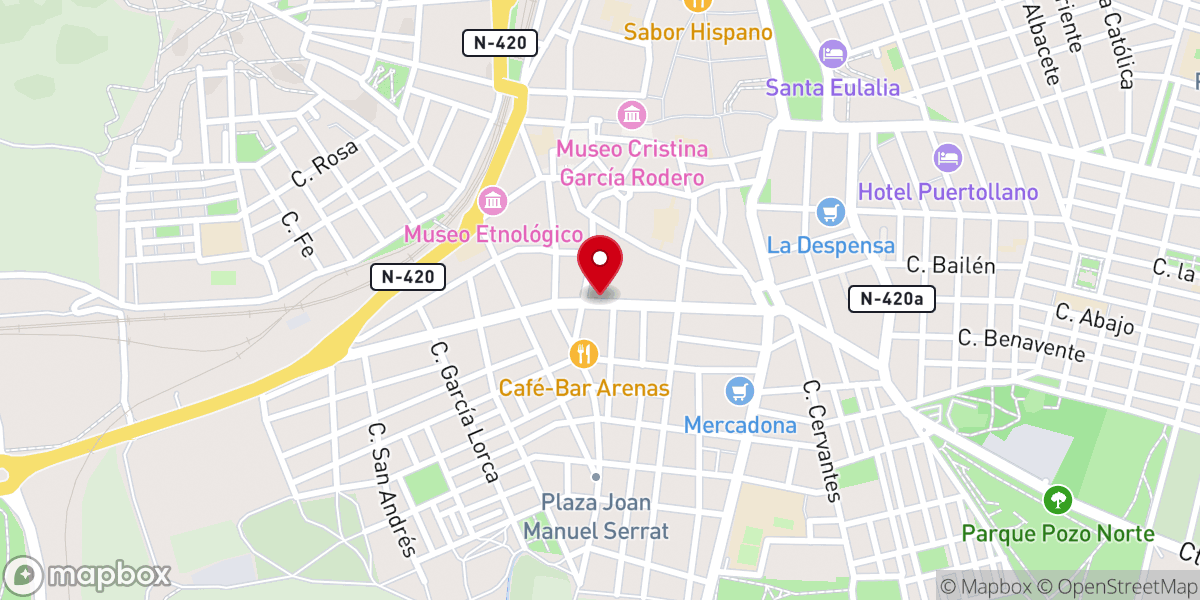 Map showing location of Cristo de San Antonio