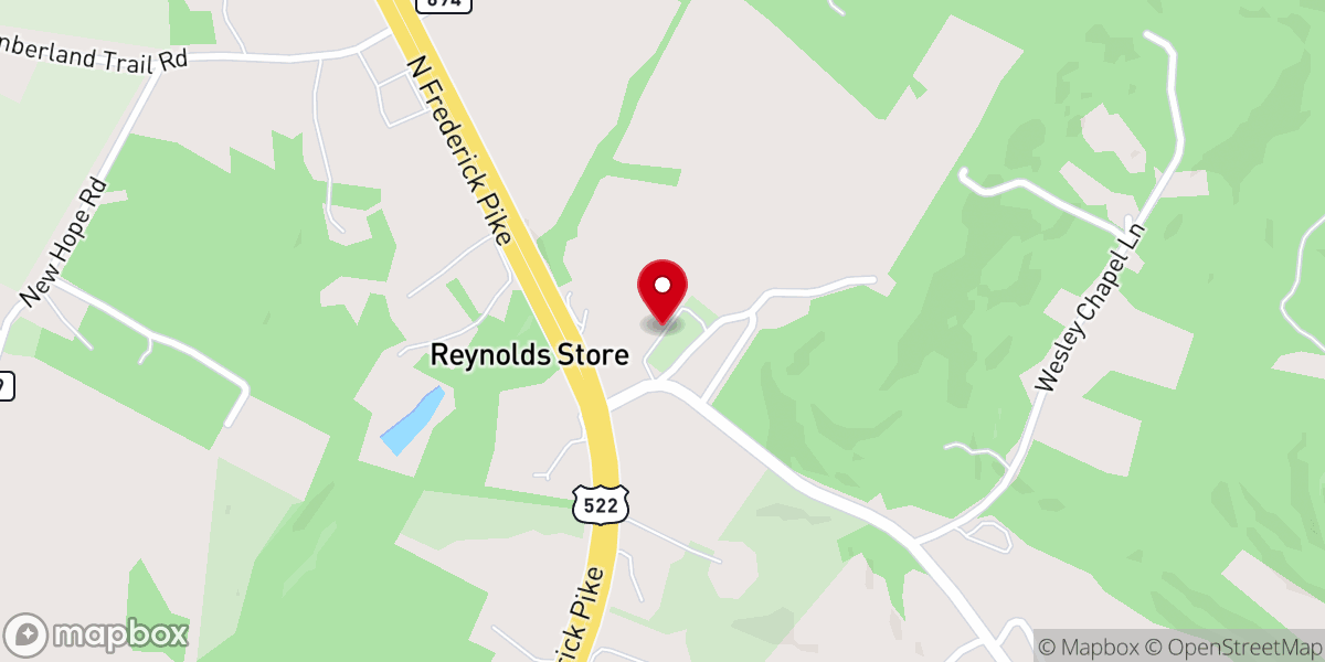 Map showing location of Wesley Chapel United Methodist