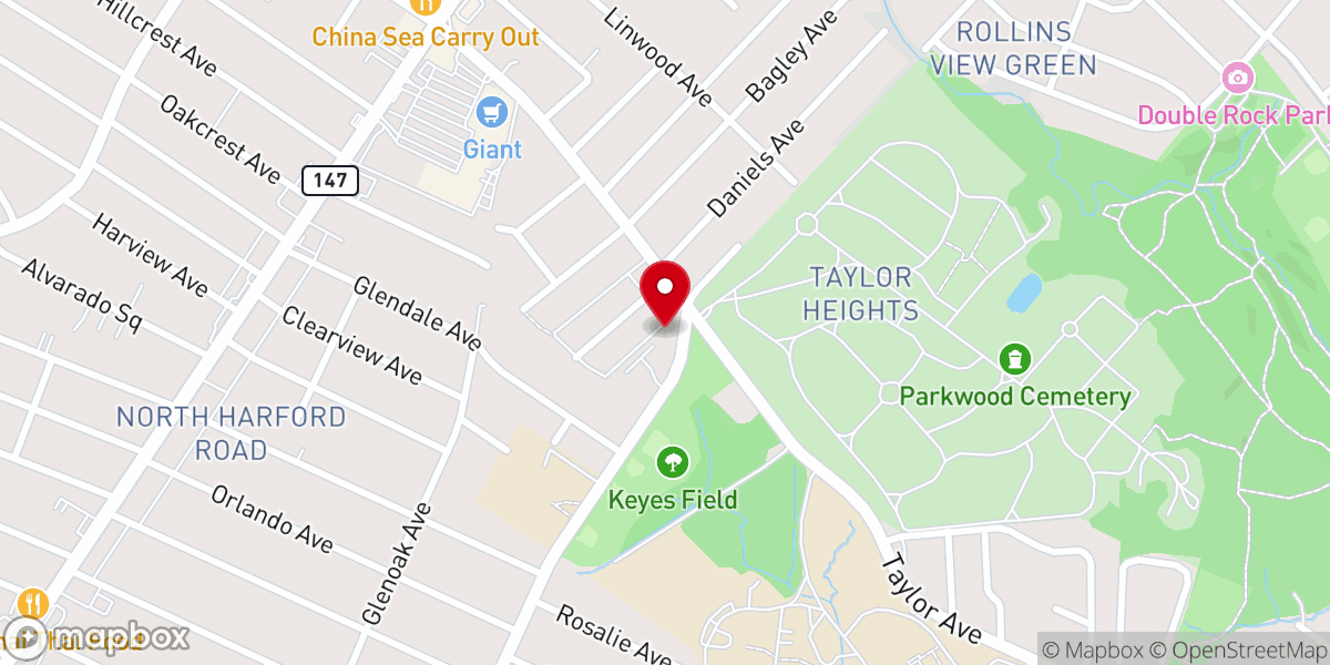 Map showing location of Parkville Baptist Church