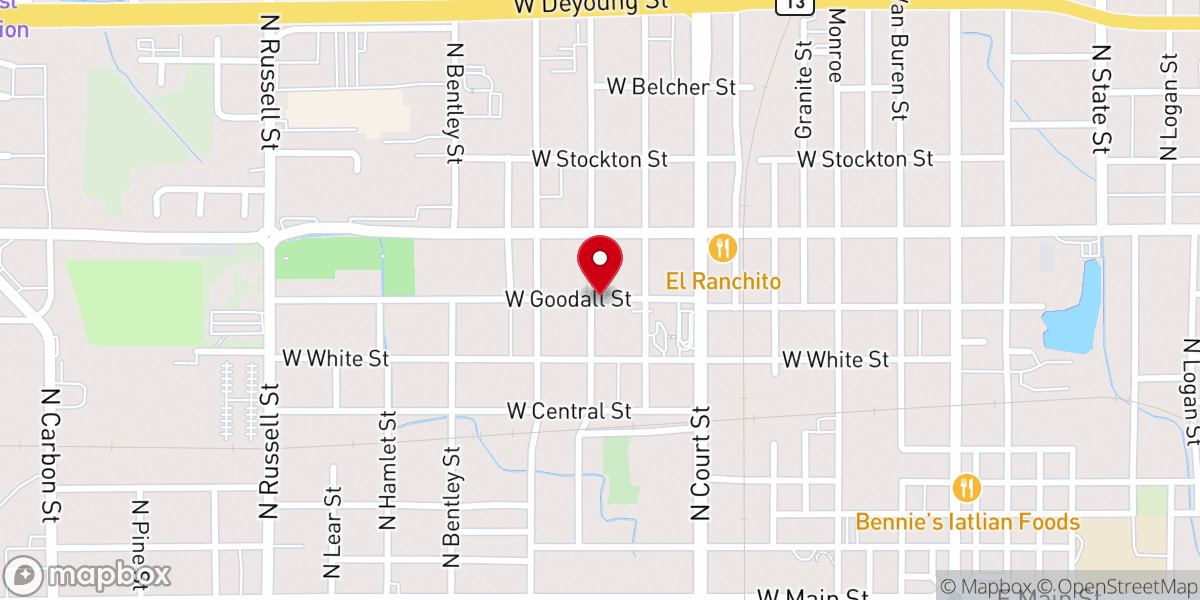 Map showing location of First Church of the Nazarene