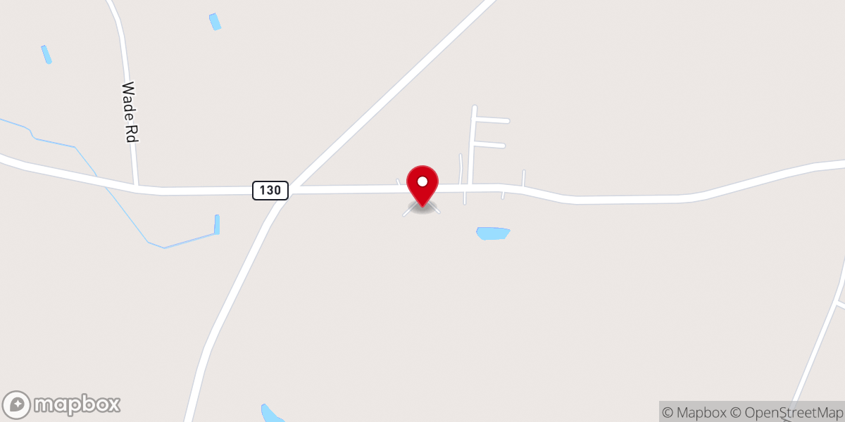 Map showing location of Mill Branch Baptist Church