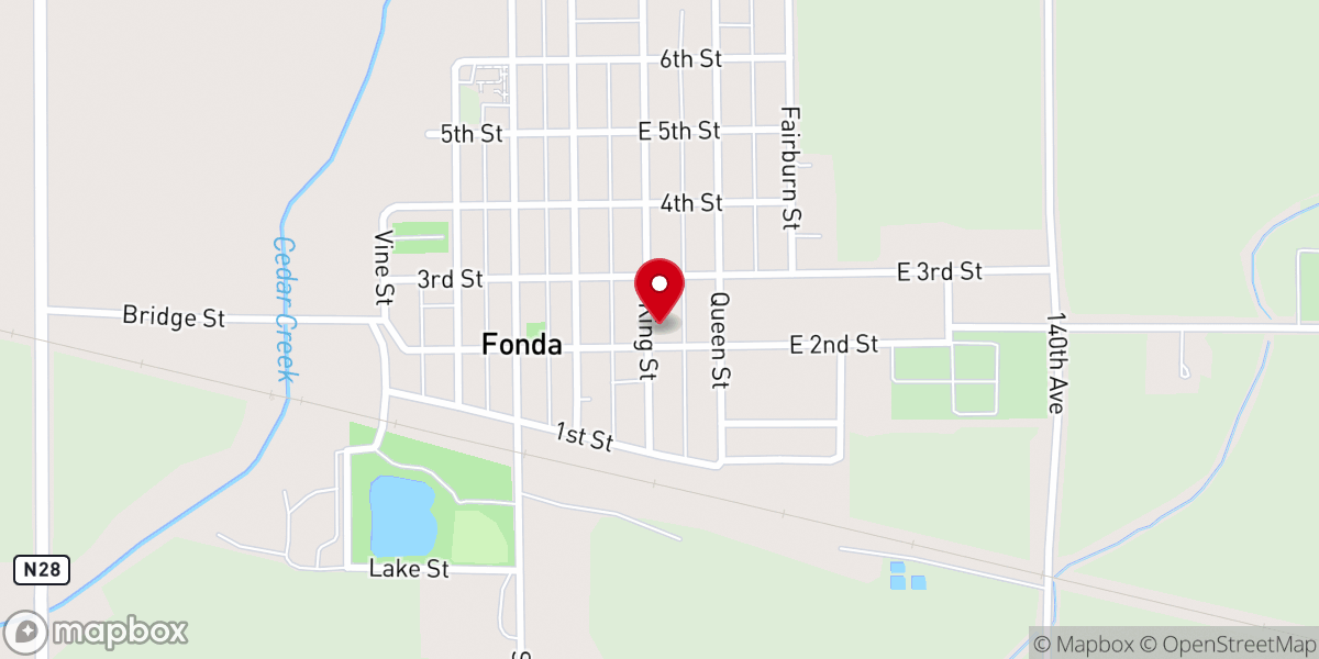 Map showing location of First Lutheran Church
