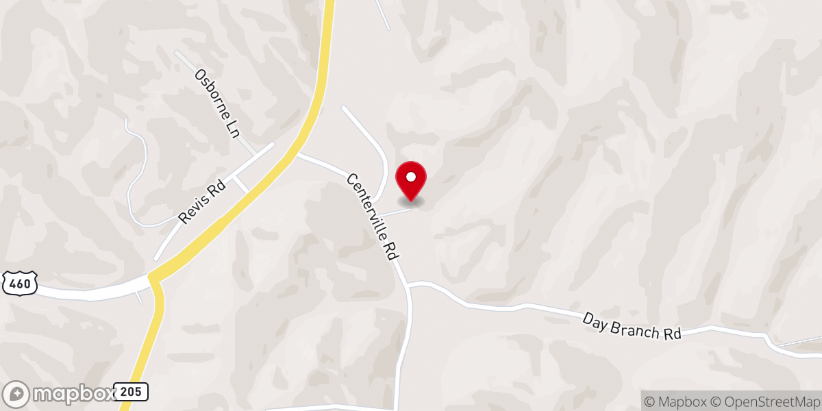Map showing location of Centerville Church