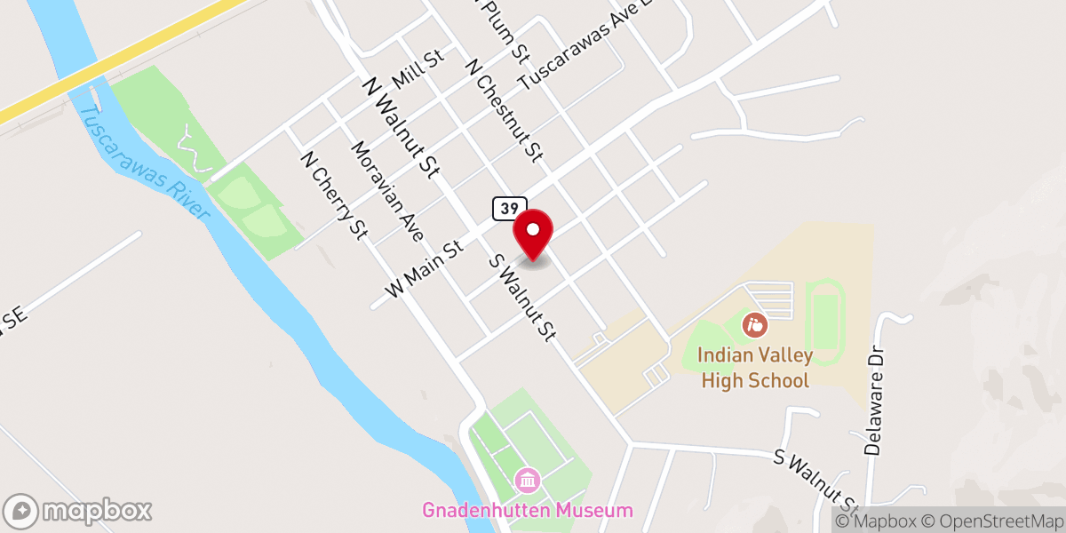 Map showing location of Moravian Parsonage