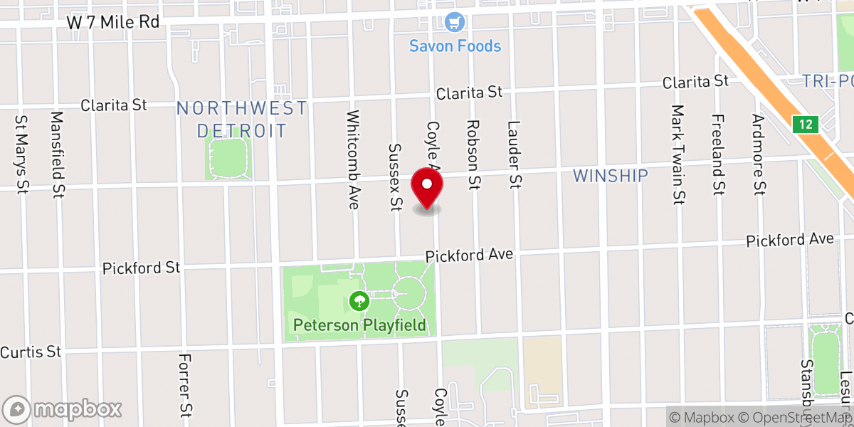 Map showing location of Greater MT Everett Church of God in Christ