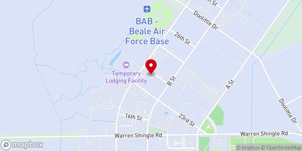 Map showing location of US Air Force Chapel