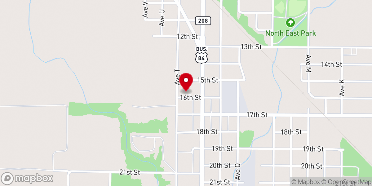 Map showing location of Northside Baptist Church