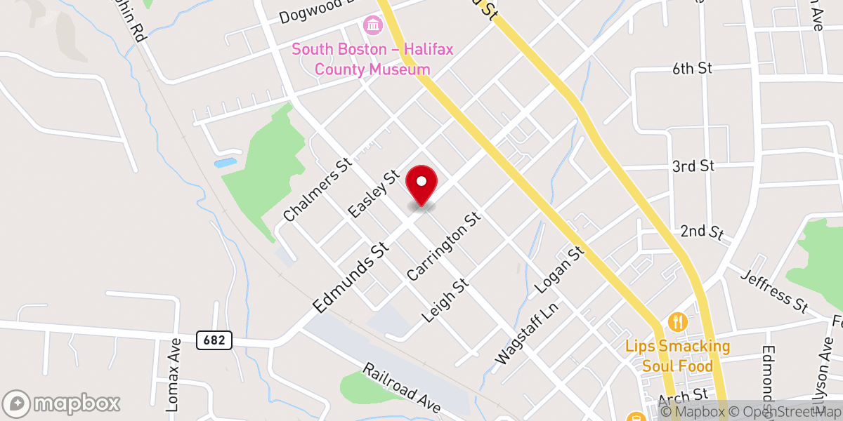 Map showing location of McCanless Memorial Church