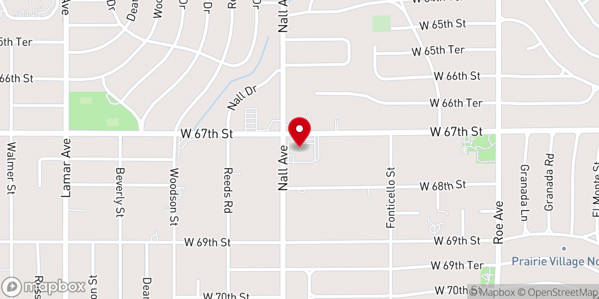 Map showing location of Nall Avenue Baptist Church