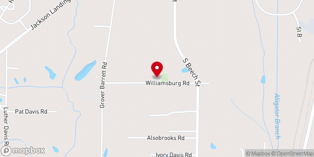 Map showing location of Solid Rock Church