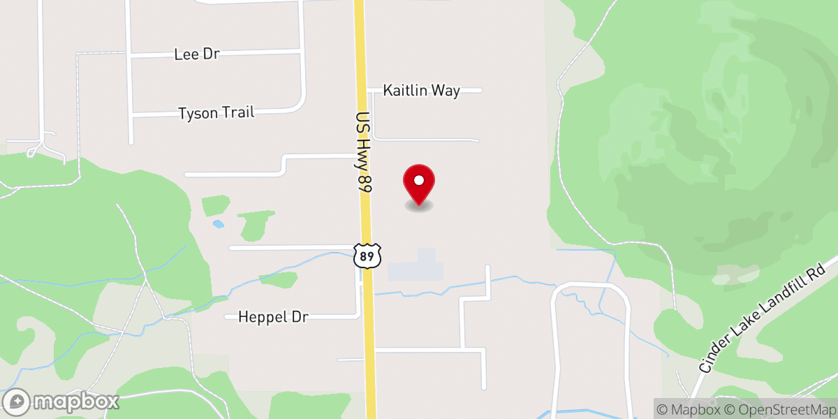 Map showing location of East Valley Baptist Church