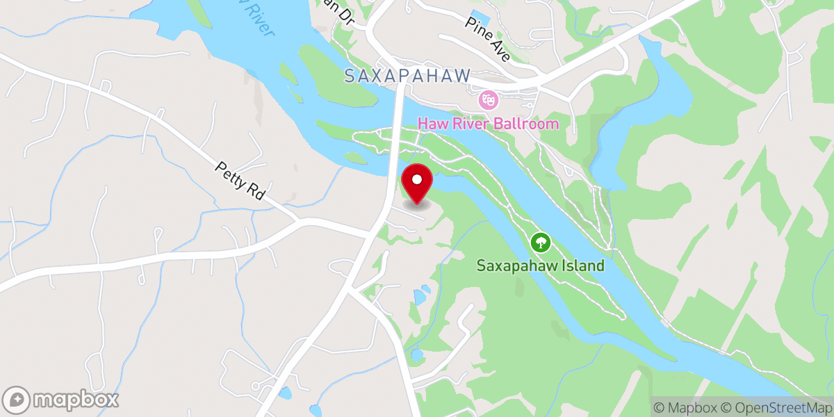 Map showing location of Saxapahaw United Methodist Church