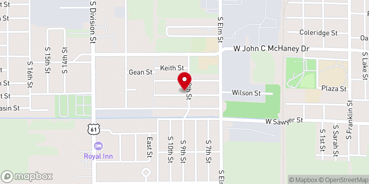 Map showing location of Carter Temple CME Church