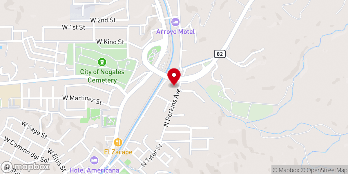 Map showing location of Emmanuel Baptist Church