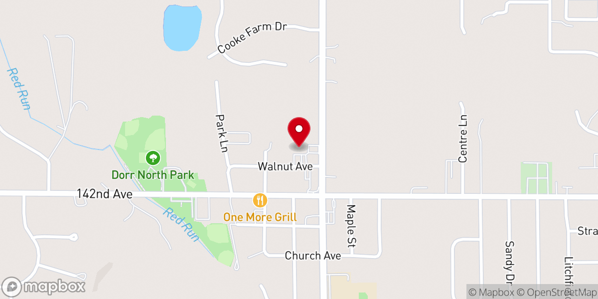Map showing location of Dorr Christian Reformed Church