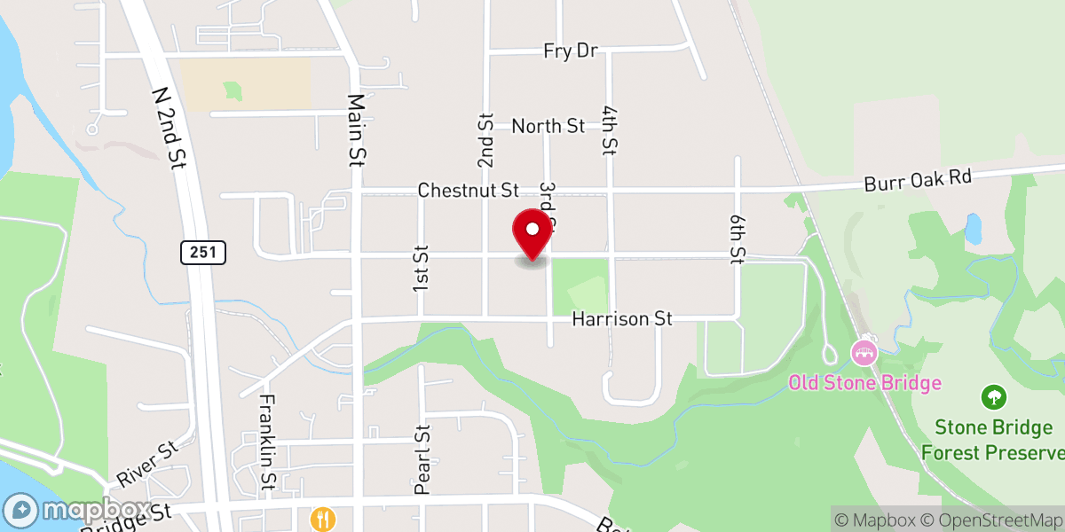 Map showing location of First Congregational Community Church