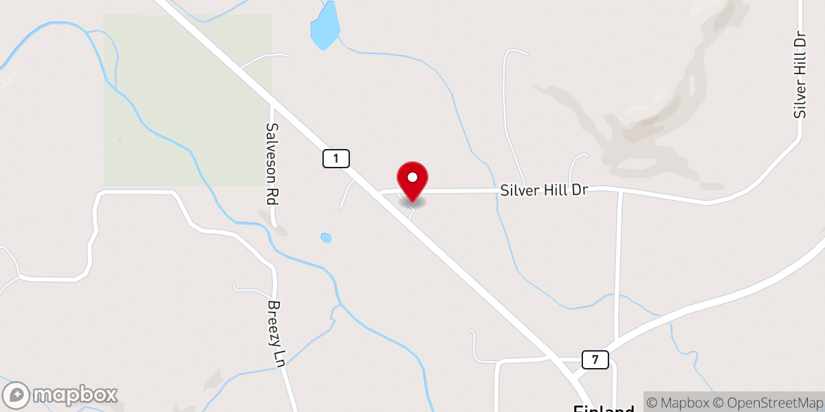 Map showing location of Baptism River Community Church