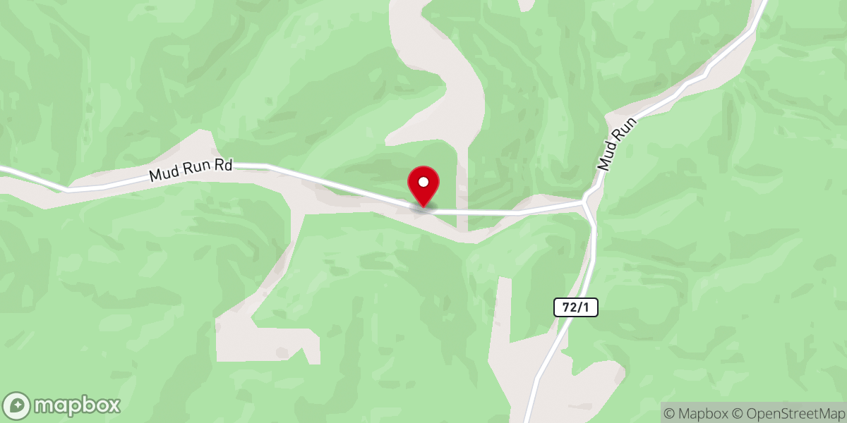Map showing location of Mud Run Church