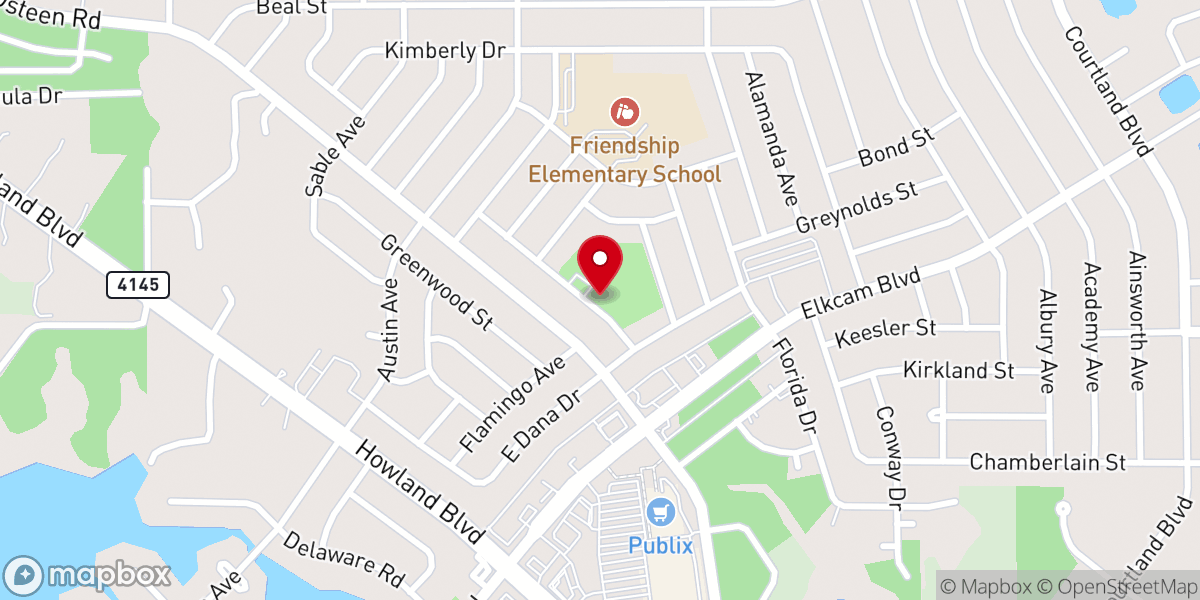 Map showing location of Harris M Saxon Community Center and Park