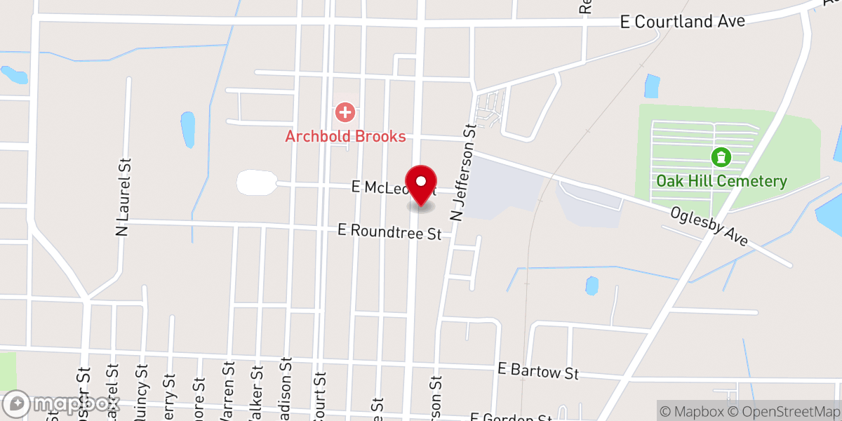 Map showing location of Mt Hope Missionary Baptist Church