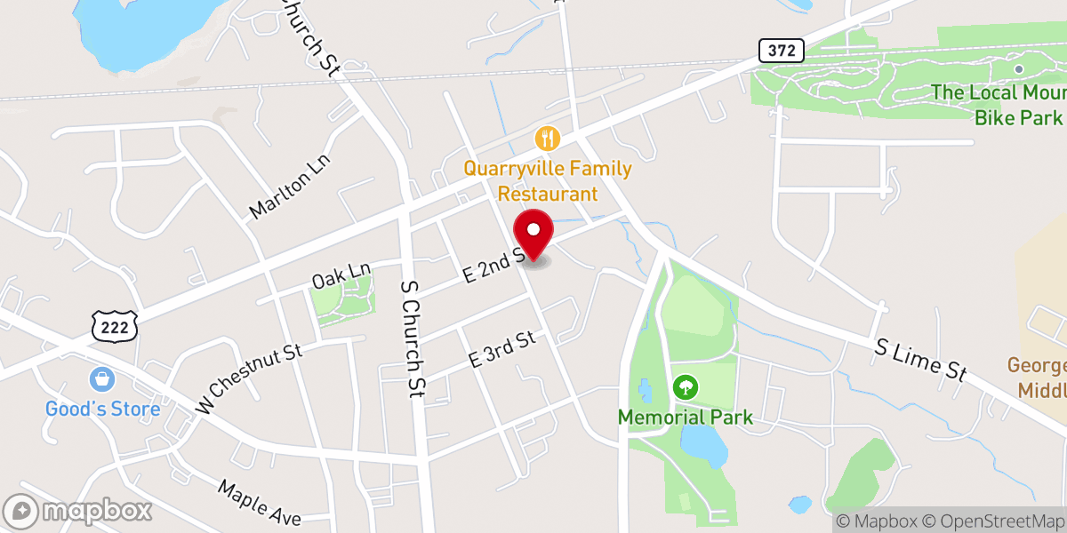 Map showing location of Memorial United Methodist Church