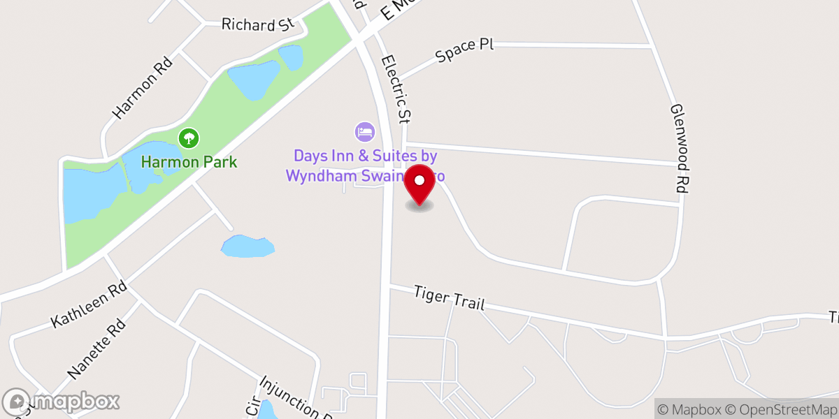 Map showing location of Turning Point Baptist Church