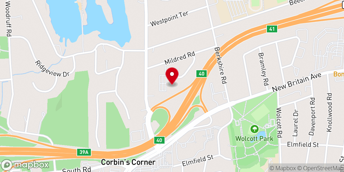 Map showing location of St. Thomas Syro Malabar Catholic Church, West Hartford