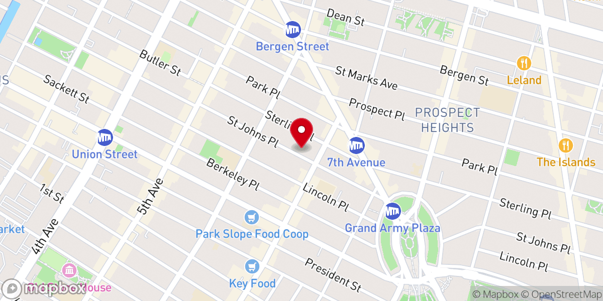 Map showing location of St. John's Park Slope