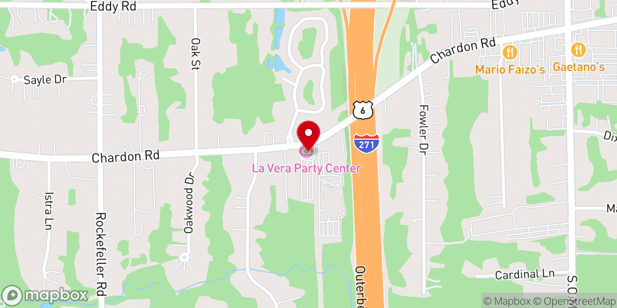 Map showing location of LaVera Party Center
