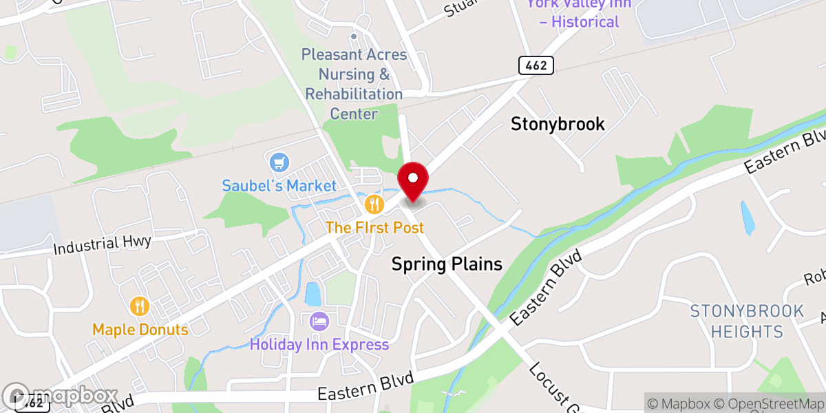 Map showing location of Stony Brook Mennonite Church