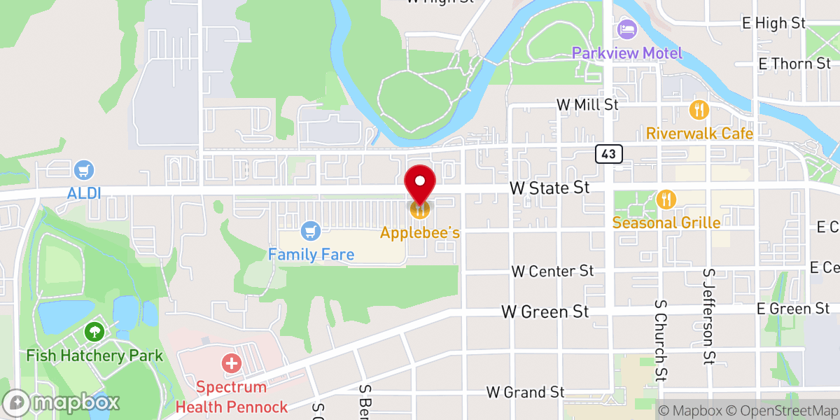 Map showing location of Applebee's Grill + Bar