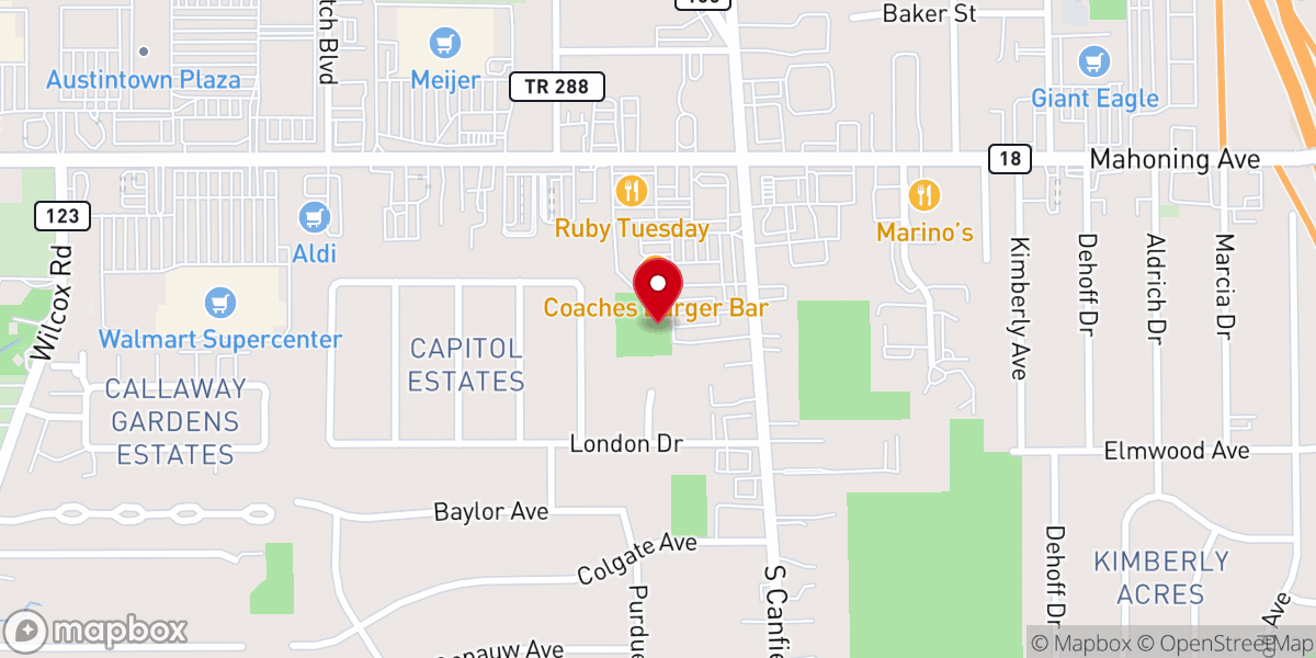 Map showing location of Austintown Community Church