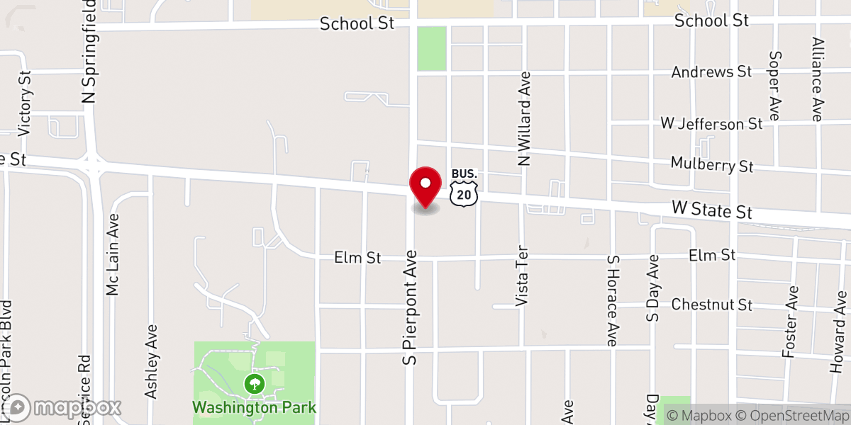 Map showing location of Greater Calvary Baptist Church
