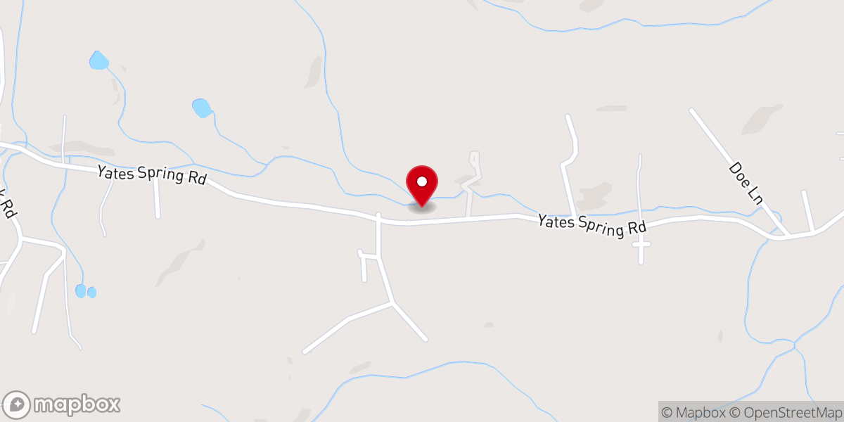 Map showing location of Yates Springs Full Gospel Church