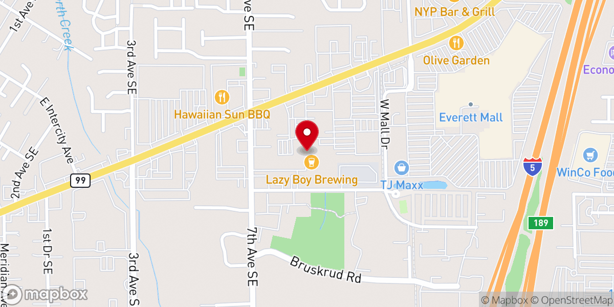Map showing location of Harvest Church Everett