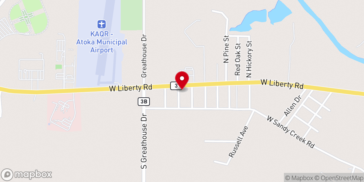Map showing location of First Assembly of God Baptist Church