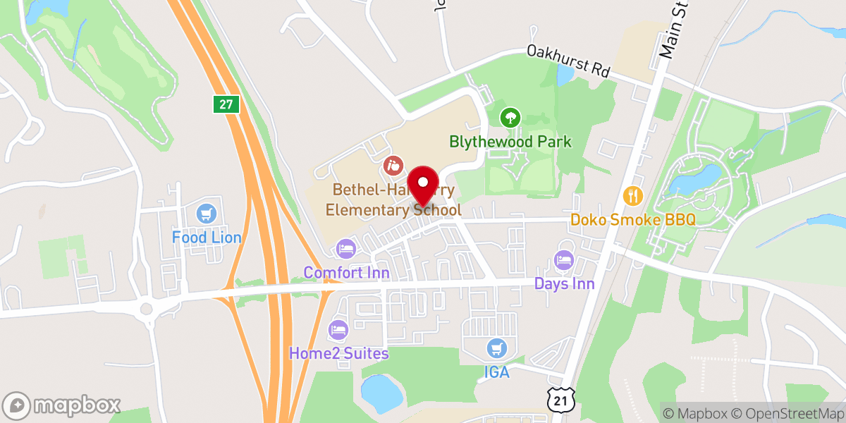 Map showing location of Blythewood Gloriosa Florist