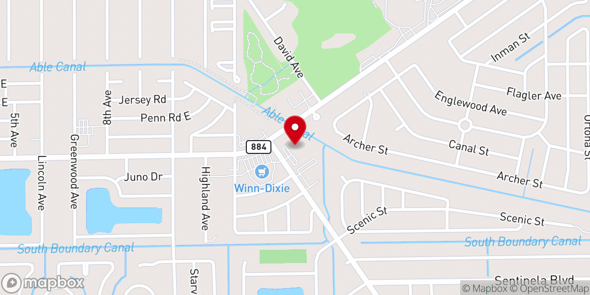 Map showing location of First Presbyterian Church