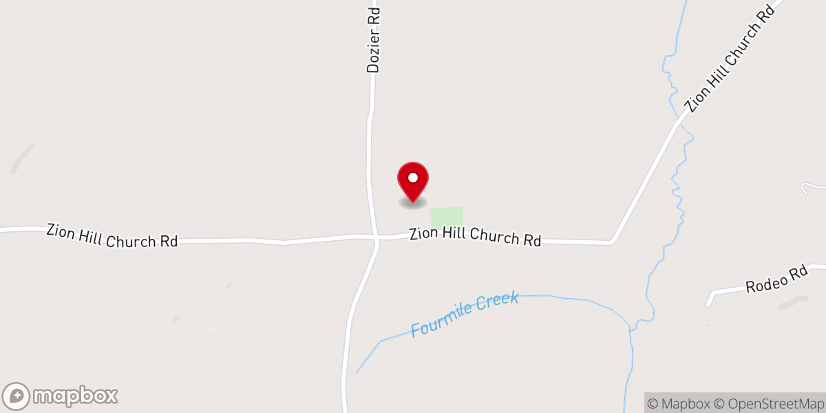 Map showing location of Zion Hill Missionary Baptist Church