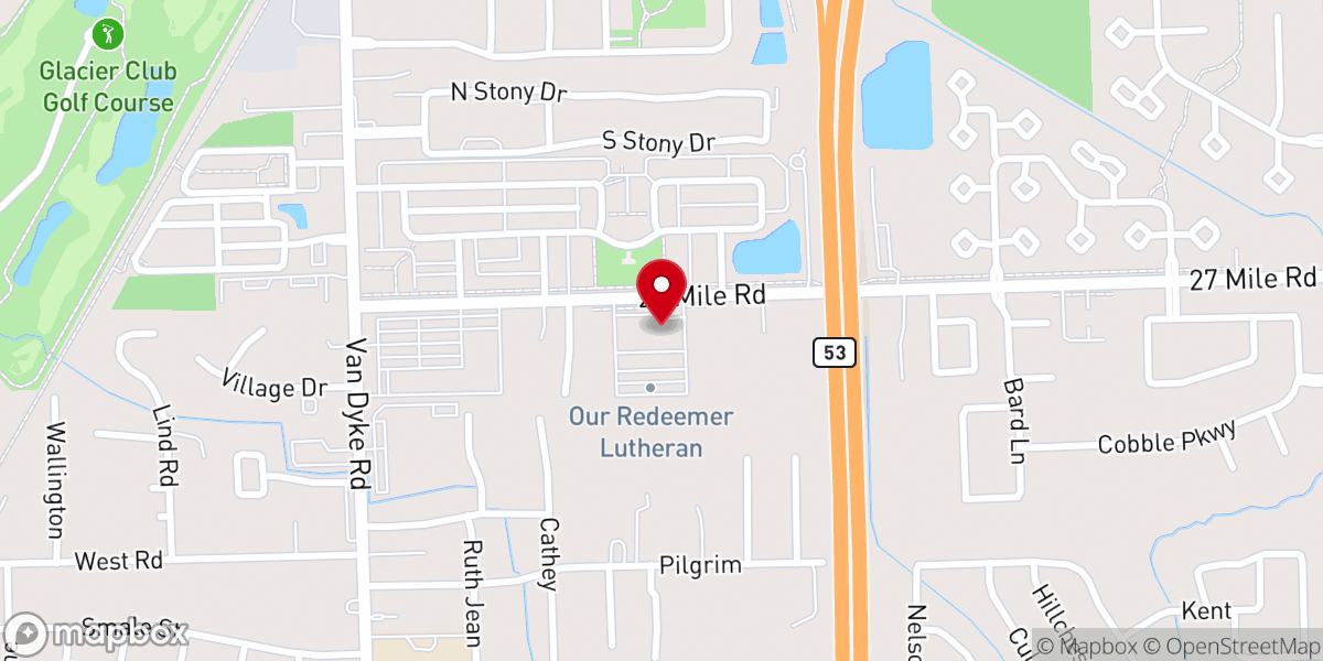Map showing location of Our Redeemer Lutheran Church