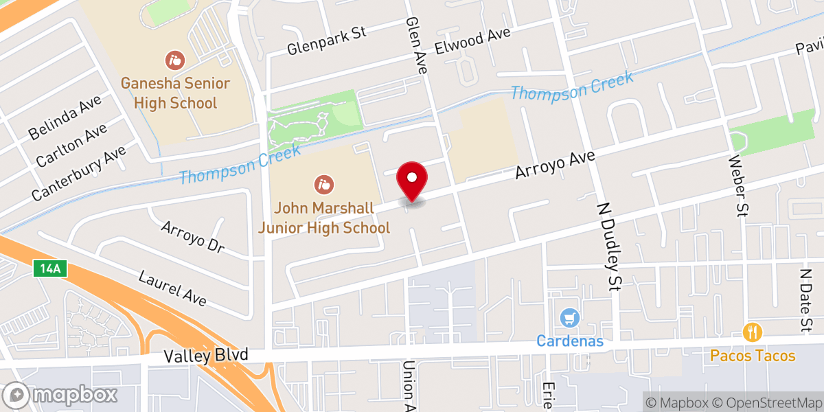 Map showing location of Greater New Light Baptist Church